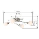 Globo 60209-4 Deckenleuchte Lilly 4x40W | E14 - chrom, Nickel, matt, opal