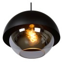Lucide 10410/20/30 COOPER atropische Pendelleuchte D300mm | 1xE27 - schwarz, Rauchglas