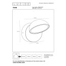 Lucide L228651230 LED Außenwandleuchte FINN | 12W integrierte LED-Quelle | 1200lm | 3000K