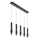 Lucide 24402/30/30 MARGARY Pendel-Deckenleuchte LED 5x4,2W | 2300lm | 2700 K - schwarz