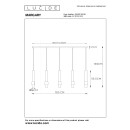 Lucide 24402/30/96 MARGARY Pendel-Deckenleuchte LED 5x4,2W | 2300lm | 2700K - Kaffee