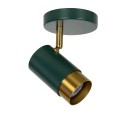 Lucide 35913/01/33 FLORIS Deckenstrahler D100mm | 1xGU10 - grün, Messing