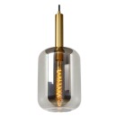Lucide 45494/01/65 Hängende Deckenleuchte Joanet 1x40w | E27 - Rauchgrau, Glas