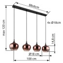 Globo 15548-4HG Pendelleuchte MAXY  E27