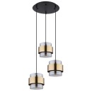 Globo 15560-3H Deckenleuchte Milley 3x60W | E27 - Schwarz, Messing, Rauch