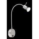 Globo 57310N Wandleuchte Milly 1x35W | GU10 - Schalter am Körper, flexibler Arm, Nickel