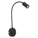 Globo 57311B LED Wandleuchte Milly 1x3W | 180lm | 3000K - Schalter am Gehäuse, schwarz
