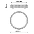 Globo 41749-12 LED Deckenleuchte Ovi 1x12W | 890lm | 2700-4200-6500K - funkelnder Effekt, dimmbar, weiß, opal