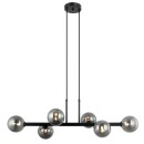 ITALUX PND-38679-6-BK+SG Olbia Pendelleuchte 6xG9 schwarz, rauch