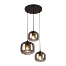 Italux PND-67705-3-BK-SG Pendelleuchte Calto | 40W E27 | schwarz | rauchfarben