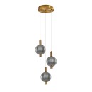 Italux PND-83631-3-BRO-SG LED Pendelleuchte Lenti | 18W integrierte LED-Quelle | 3000K | Seilleuchte | gold | schwarz