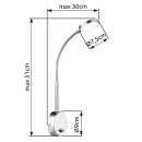 Globo 24103W LED Wandleuchte Pegasi 1x6W | 450L | 3000K - Schwanenhals, chrom