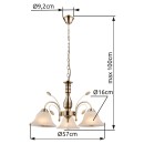 Globo 69007-3H Hängeleuchte Posadas 3x60W | E27 - Messing, weiß