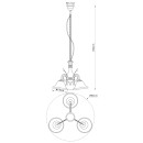 Globo 69007-3H Hängeleuchte Posadas 3x60W | E27 - Messing, weiß