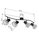 Globo 54017-4 Deckenstrahler Priska 4x40W | E27 - schwarz