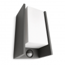 Philips 16352/93/16 Außenwandlampe Bridge 1x42w | E27 | IP44 - mit Bewegungssensor, Anthrazit