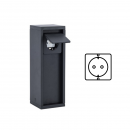 Lutec 9702203012 Außensteckdose Netz IP54 | mattschwarz - Schuko Steckdose