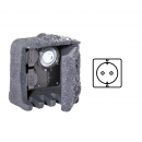 TRIO 9961-11 Gartensteckdose mit Schaltuhr - Stein