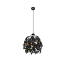 Trio R10461932 Deckenleuchte Leavy 1x28W | E27 - höhenverstellbar, schwarz, gold
