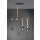 Trio R30444032 Hängende Deckenleuchte Wodan 4x10w | E14 - Matt schwarz, natürlich