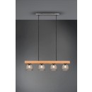 Trio R3070406 Deckenleuchte Cestino 4x28W | E14 - Antiknickel, Holz