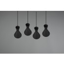 Trio R30784032 Hängende Deckenleuchte Enzo 4x28w | E27 - schwarz