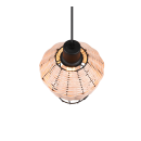 Trio R31261036 Pendelleuchte Borka 1x40W | E27 - höhenverstellbar, schwarz, natur