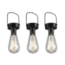 Trio R35146132 LED Solar Außenpendelleuchten Set Campus 3x0,1W | IP44 - 3er-Set, schwarz