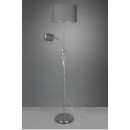 Trio R40192007 Stehleuchte Leuchte Owen 1x42w + 10W | E27 + E14 - Flexibler Arm, getrennte Schalter, mattes Nickel, Grau
