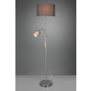 Trio R40192007 Stehleuchte Leuchte Owen 1x42w + 10W | E27 + E14 - Flexibler Arm, getrennte Schalter, mattes Nickel, Grau