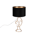 Trio R51221002 Tischleuchte Mary 1x60W | E27 - Kabelschalter, Gold, Schwarz
