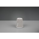 TRIO R52041101 LED Tischleuchte mit Lautsprecher DJ 1x4,5W | 600L | 2700-4500-6500K | IP20 - Temperatureinstellung, 3-Phasen-dimmbar, Bluetooth, Akku, laden über USB, weiß mit grau
