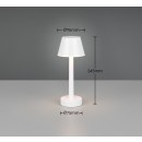 Trio TR54991131 LED Tischlampe VIDAL  | 1W integrierte LED-Quelle | 1x150lm | 3000K | mit Schalter | Dimmer | Přenosné | weiß