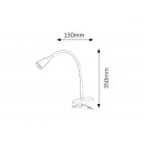 Rabalux 4197 Jeff Tischleuchte Klemmleuchte mit Flexarm LED 4,5W schwarz 3000K
