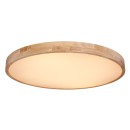 Globo 41745-60 LED-Deckenleuchte Rainer 1x60W | 2600lm | 3000-6000K - Memoryfunktion, Nachtmodus, dimmbar, Fernbedienung, Holzimitat, weiß