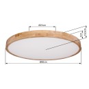 Globo 41745-60 LED-Deckenleuchte Rainer 1x60W | 2600lm | 3000-6000K - Memoryfunktion, Nachtmodus, dimmbar, Fernbedienung, Holzimitat, weiß