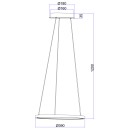 Globo 67192-19B LED Pendelleuchte Ralph 1x19W | 900lm | 3000K - schwarz, opal