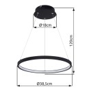 Globo 67192-19B LED Pendelleuchte Ralph 1x19W | 900lm | 3000K - schwarz, opal