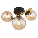 Globo 56135-3W LED-Deckenleuchte Riha 3x3W | G9 | 240lm | 3000K - Schwarz, Messing, Bernstein