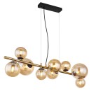 Globo 56135-9H LED Hängeleuchte Riha 9x3W | G9 | 720lm | 3000K - Schwarz, Messing, Bernstein