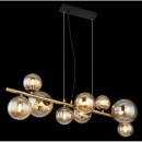 Globo 56135-9H LED Hängeleuchte Riha 9x3W | G9 | 720lm | 3000K - Schwarz, Messing, Bernstein