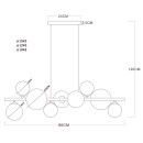 Globo 56135-9H LED Hängeleuchte Riha 9x3W | G9 | 720lm | 3000K - Schwarz, Messing, Bernstein