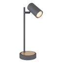 Globo 57910TG Tischleuchte Robby 1x5W | GU10 - schwarz, Holz