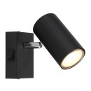Globo 57911-1B Wandleuchte Robby 1x25W | GU10 - Schalter am Körper, schwarz