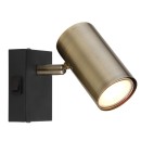 Globo 57911-1M Wandleuchte Robby 1x25W | GU10 - Schalter am Körper, schwarz, Messing