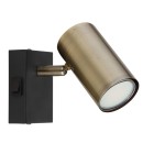 Globo 57911-1M Wandleuchte Robby 1x25W | GU10 - Schalter am Körper, schwarz, Messing
