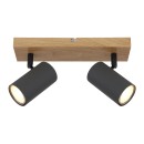 Globo 57911-2G Deckenleuchte Robby 2x35W | GU10 - schwarz, Holz