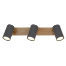 Globo 57911-3G Deckenleuchte Robby 3x35W | GU10 - schwarz, Holz