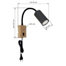 Globo 57911W Wandleuchte Robby 1x25W | GU10 - Schalter am Körper, flexibler Arm, Nickel, schwarz