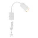 Globo 57911WW Wandleuchte Robby 1x25W | GU10 - Schalter am Körper, flexibler Arm, weiß
